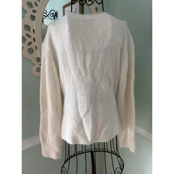Tanya Taylor Ally Knit Pullover Sweater S White Twisted Alpaca Wool Long Sleeve - Picture 5 of 7